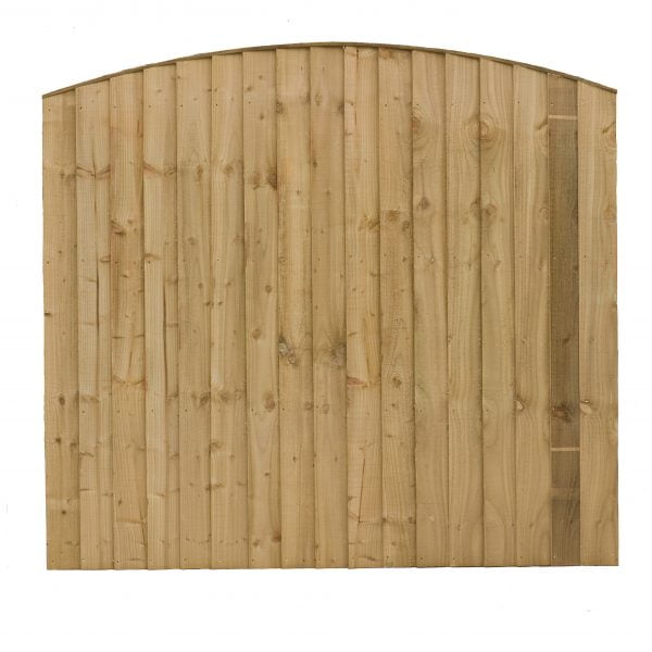 Pressure Treated (Green) Double Sided Close Board Arched Fencing Panels