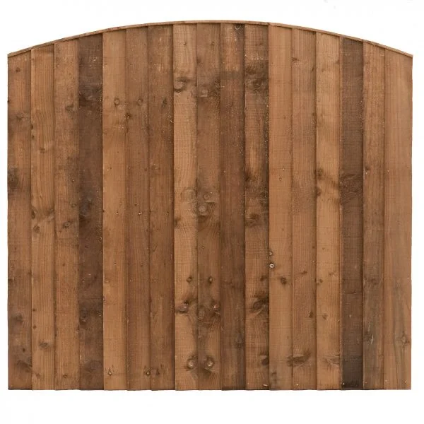 Pressure Treated (Brown) Close Board Arched Garden Fencing Panel