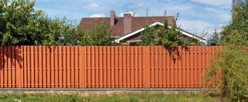 Red wooden fencing