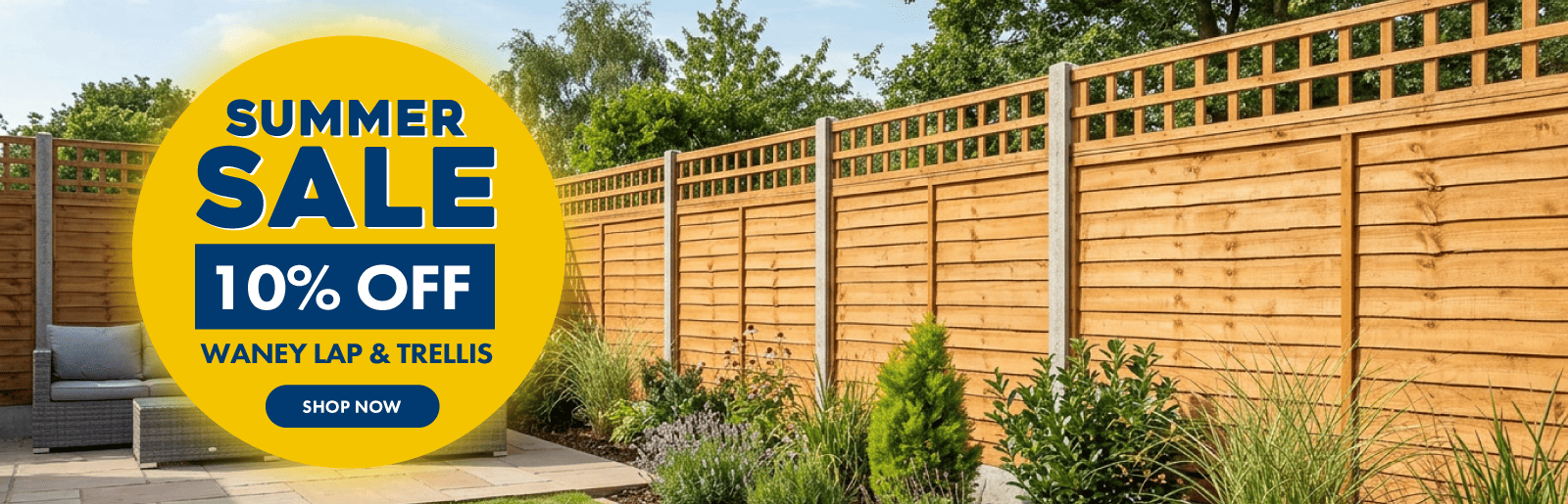 Summer Sale - 10% Off Waney Lap & Trellis